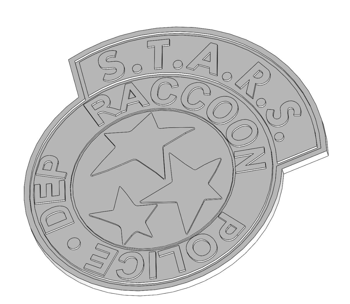 Resident Evil badge SolidWorks-style 3D model view